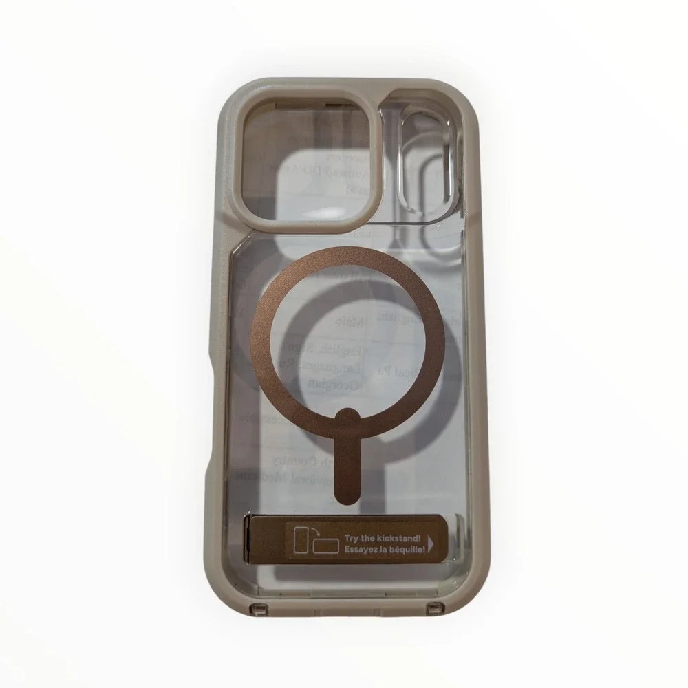 V6-O ZAGG Rainier Ultimate Protection Kickstand Case For iPhone 17 Pro Sandstone